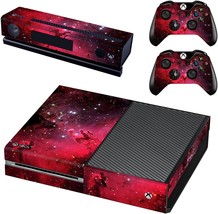 Microsoft Xbox One Console And 2 Controllers [Red Nebula] Fottcz Vinyl Skin - £25.25 GBP