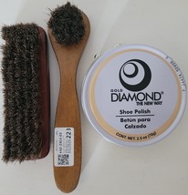 Diamond Jumbo Neutral Shoe Polish Cream, Horsehair Shine Brush &amp; Dauber Kit, Sel - £7.76 GBP+