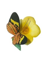 Butterfly Moth Figurine Franklin Mint Butterflies World Glasswing Golden Trumpet - £30.57 GBP