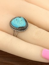 Old Pawn Sterling Silver 925 Turquoise Ring Size 5 - £44.65 GBP