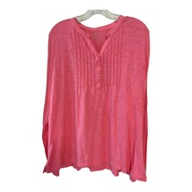 L.L. Bean Women’s Pintuck Henley Tunic Shirt – Pink – XL – 100% Cotton –... - $18.00