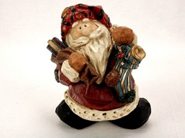 Vintage Poly Resin Santa Claus Figurine, Toy Sack, Stocking, Gifts, 1970s Decor - £19.54 GBP