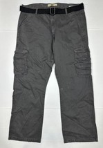 Wrangler Gray Cargo Pants Belted Men Size 38x30 (Measure 38x31) - £10.91 GBP