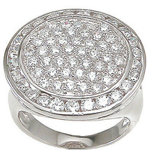 Womens Sterling Silver Fashion Cocktail Ring 1.5 Carat Pave Set Size 5-9 - £50.86 GBP