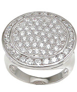 Womens Sterling Silver Fashion Cocktail Ring 1.5 Carat Pave Set Size 5-9 - £50.07 GBP