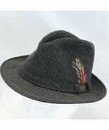 Adam New York Gray 100% Wool Tweed Fedora Hat Size S  6 3/4 - 6 7/8  Men... - $45.07