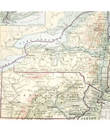 1916 Map Middle Atlantic States Physical Political New York Pennsylvania... - $41.81 CAD