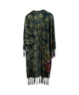TEALS &amp; BLACK PEACOCK ARTDECO STEVIE NICKS STYLE VELVET MUCHA GYPSY BOHO... - $406.19 CAD