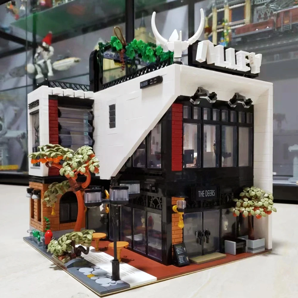 Street view series 10208 deers coffee shop the alley buliding bricks blocks modular moc thumb200