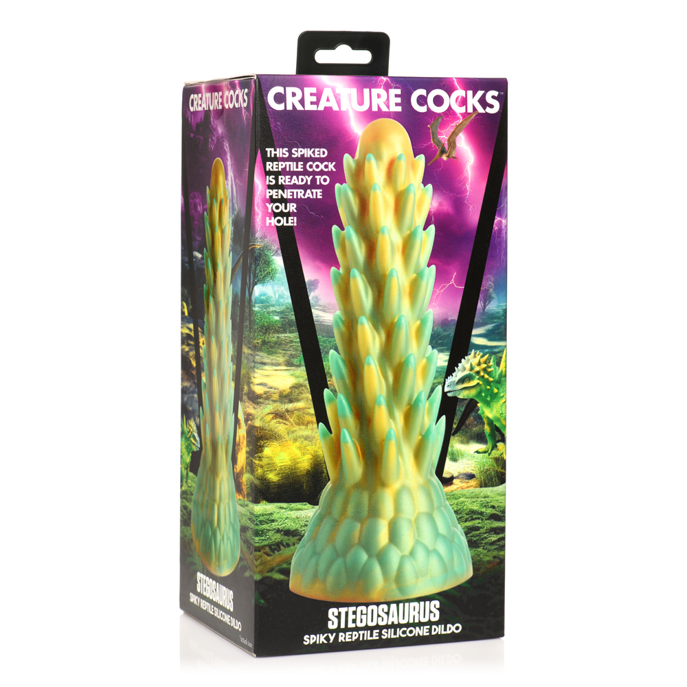 Creature Cocks Stegosaurus Spiky Reptile Silicone Dildo - $57.35