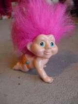 Vintage 1980s Applause Magic Troll Vinyl with Pink Hair Troll Doll 2 1/4... - $13.86