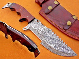 10" Handmade Fixed Damascus Steel Blade Knife Outdoor Hunting Tactical B... - $31.67