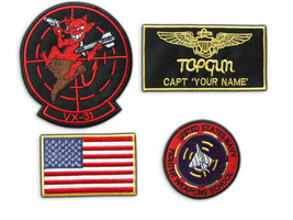 Capitaine P. Mitchell T GUN NAVY VX31 Dust Devils Squadron Patch Set nom... - £23.78 GBP