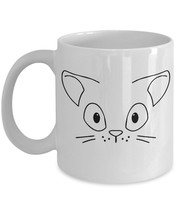 Cute Cat Coffee Mug &quot;Adorable Cat Face on a Mug&quot; Adorable Cat Stuff For Cat Love - £12.02 GBP