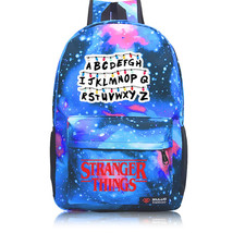 Stranger things theme starry sky backpack daypack schoolbag letters thumb200