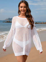 Backless Boat Neck Long Sleeve Cover Up - $34.99