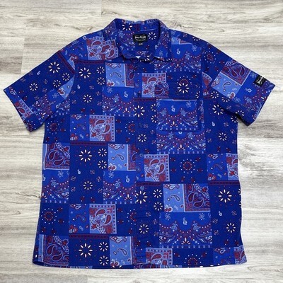 Snoop Dogg Dogg Supply Shirt Mens 2XL Blue Bandana Print Short Sleeve Cotton Item image 6