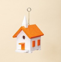 Country Chapel Bird House - Orange Wren Church Weatherproof Poly Usa Amish - £47.23 GBP