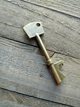 1 Skeleton Key Bottle Opener Steampunk Large Bronze 74mm/2.8&quot; Rustic Wedding - £5.16 GBP