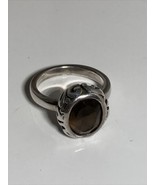 Silpada 925 Sterling Silver Smokey Topaz Faceted Oval Filigree Size 6 Ri... - $40.63 CAD