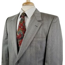 Vintage Ratner Gray Suit Jacket Coat Mens 40R Black Weave Wool Two Butto... - £16.41 GBP