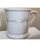 Vintage White Ceramic Shaving Mug 3 1/4&quot; Gold Writing See Pictures - $11.68