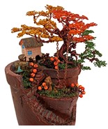 Mini garden with bonsai multicolor in a three-level pot - $983.76 MXN