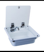 445*400*145mm White Acrylic Sink With Lid Top GR-Y009A Boat Caravan RV C... - $281.88 CAD+