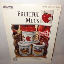 Fruitful Mugs Cross Stitch Leaflet 83057 Leisure Arts 1993 Apples Baskets - £7.85 GBP