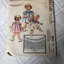 Childs/Girls MCCALLS 2075 Pattern SMOCKING TRANSFER DRESS sz 6 mth Vinta... - £15.78 GBP