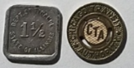 State of Illinois 1-1/2 Retailer&#39;s Occupation &amp; Chicago Transit Surface Tokens - £3.95 GBP