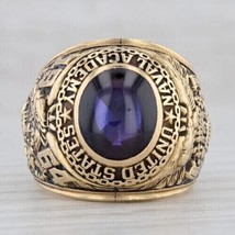 2Ct Oval Lab Created Amethyst US Naval Academy Aggie Ring 14k Yellow Gold Plated - £93.73 GBP