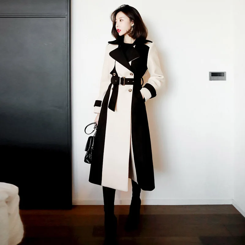 Korean Autumn Winter  Tweed Thicked Warm Overcoat Fashion len Double Bre... - £320.46 GBP