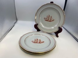 Set of 3 Spode TRADE WINDS RED Dinner Plates made in England - $154.99