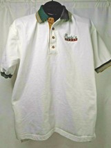 Jonathan Corey Mens White W Green/Gold Trim Polo Shirt Size L (CHARLOTTE... - $23.99