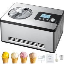 VEVOR Automatic Ice Cream Maker with Built-in Compressor, 2 Quart No Pre-freezi - £197.51 GBP