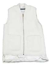 Calvin Klein Performance Solid Sherpa Zip Front Hi Lo Vest , Cloud,  Size M - £34.76 GBP