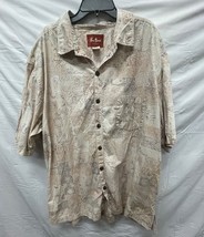 Pau Hana Hawaiian Tropical Beige Rust Button Down Shirt Men Size XXL - $285.10 MXN