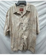 Pau Hana Hawaiian Tropical Beige Rust Button Down Shirt Men Size XXL - $285.59 MXN
