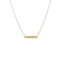 &quot;Mama Bear&quot; Bar Pendant Scripted Chain Women Necklace 14K Yellow Gold Finish 16&quot; - £85.27 GBP