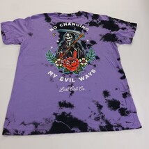 Last Call Co. Men Purple & Black Dyed Short Sleeve "Evil Ways" Graphic T-Shirt M image 13