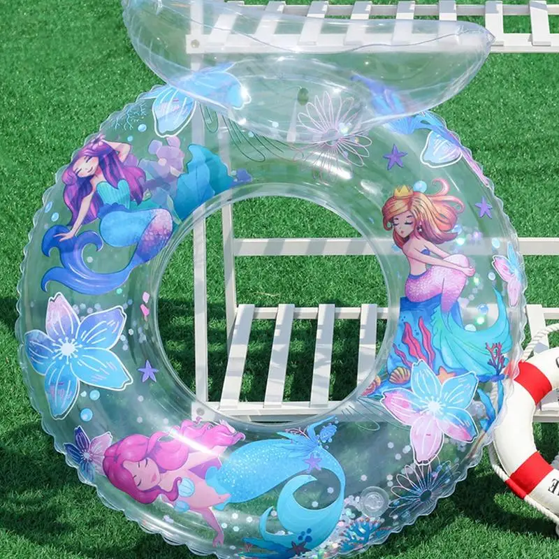Toddlers Inflatable Swimming Ring Summer Sequins Mermaid Pool Float Adults - £12.19 GBP