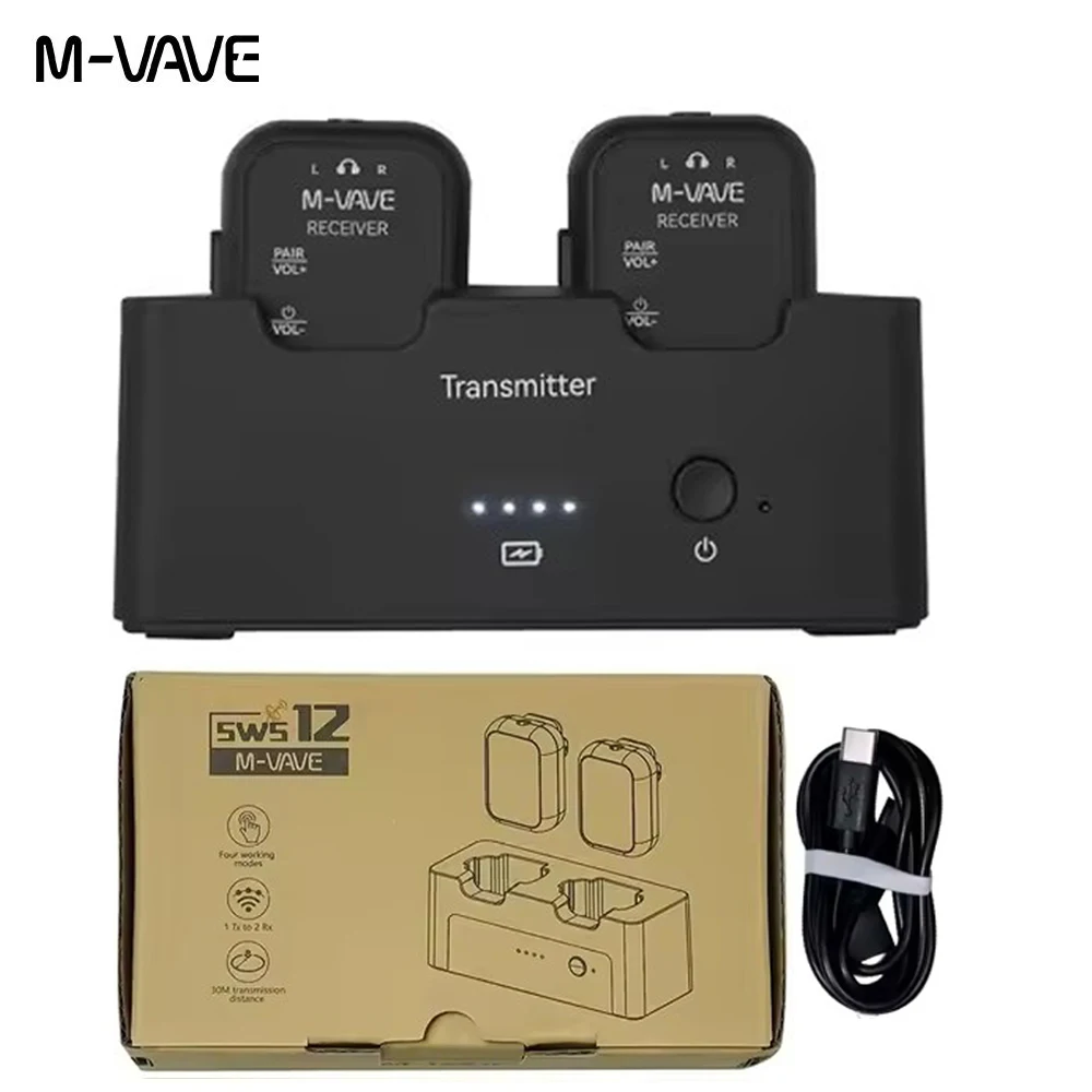 SWS12: 2025 NEW M-VAVE WP-12 Wireless Earphone Monitor System | 2.4GHz 1... - $52.02