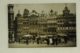 Vintage RPPC Postcard BRUSSELS Grand Place Market Plaza Corporations House - £7.70 GBP