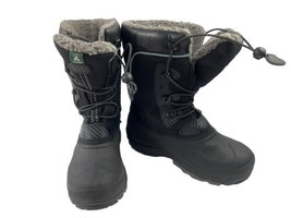 Kamik Luke Big Kids Youth Boys Shoes Black 4 M Wool Lined Waterproof Snow Boots - £20.85 GBP