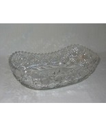 Vintage Oval Oblong Etched Crystal Bowl Centerpiece Daisies Flowers Sawt... - £23.65 GBP