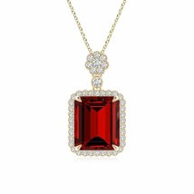 ANGARA Lab-Grown Ruby Pendant Necklace for Women in 14K Gold (12x10mm, 6.25 Ct) - £2,411.62 GBP