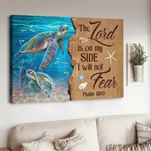 Unique sea turtle Deep ocean painting The Lord is on my side Jesus Christ Canvas - £18.34 GBP+