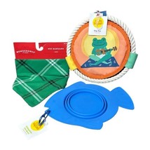 Silicone Collapsible Bowl Bandana and Floating Rope Frisbee for Pet Dog New - $14.84