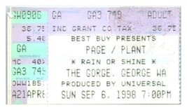JIMMY Page Robert Plant Ticket Stumpf September 6 1998 Seattle Washington - £25.23 GBP